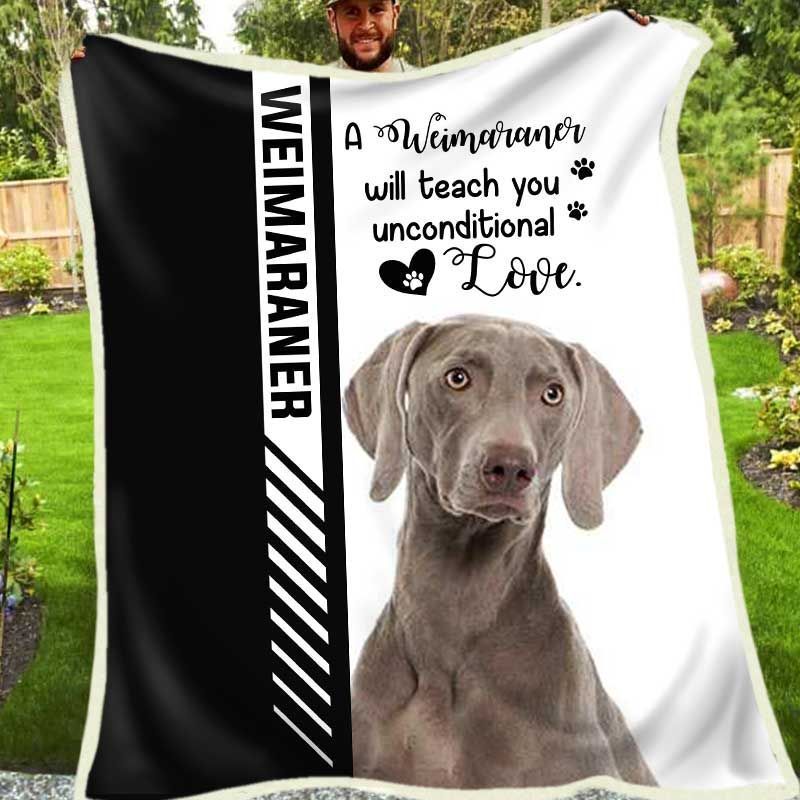 Weimaraner Sherpa Fleece Blanket