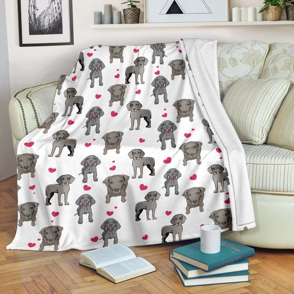 Weimaraner Heart Blanket