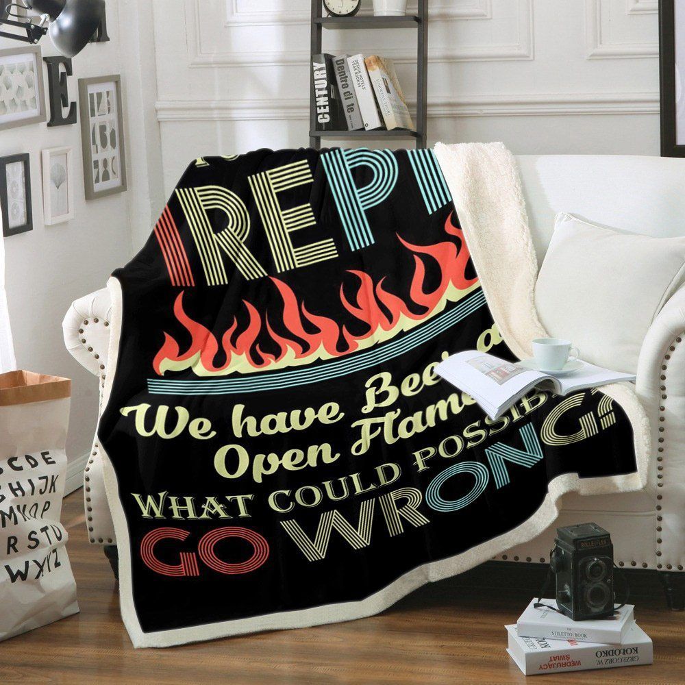 Welcome To Our Firepit Sherpa Fleece Blanket