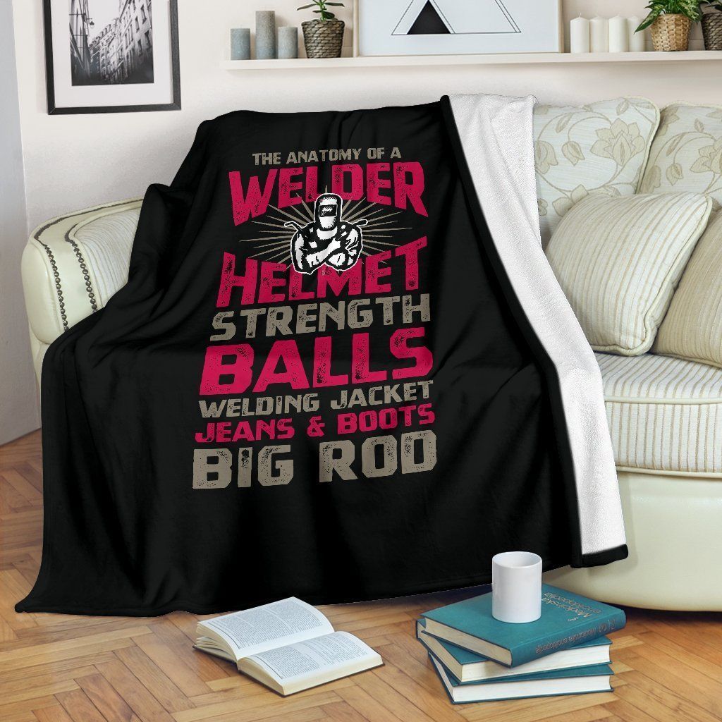Welder Anatomy Sherpa Fleece Blanket