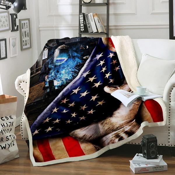Welder Sherpa Fleece Blanket
