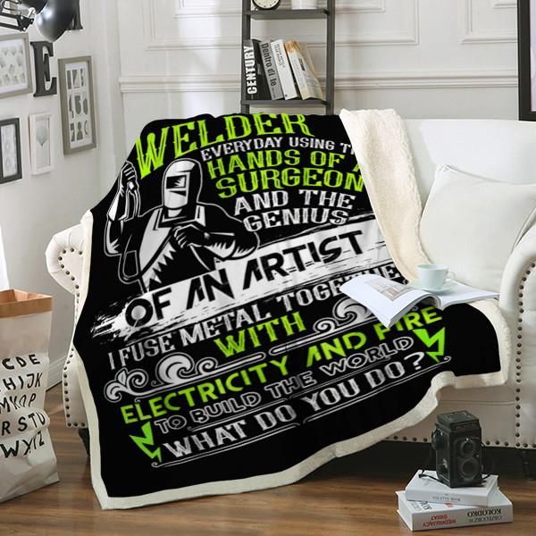 Welder Sherpa Fleece Blanket