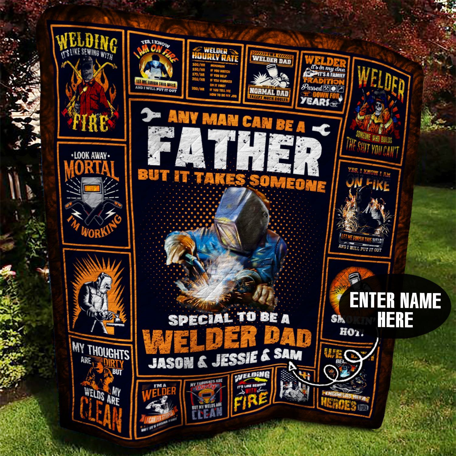 Welder Dad Personalized Quilt Blanket BBB090622SM