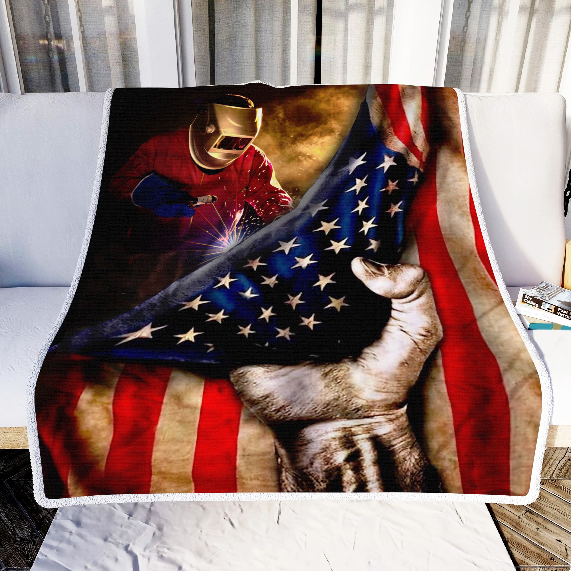 Welder Flag Fleece Blanket