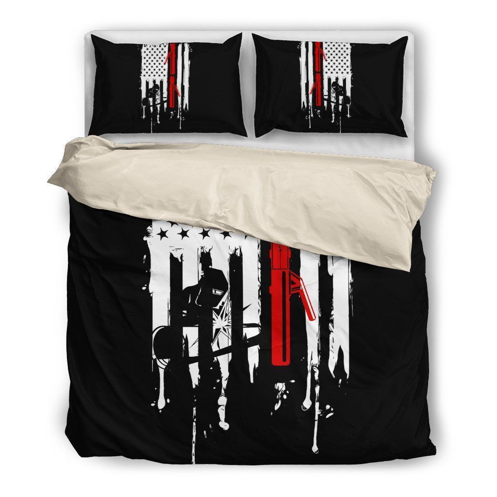 Welder Flag United State Bedding Set
