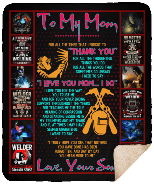 Welder Son Sherpa Fleece Blanket