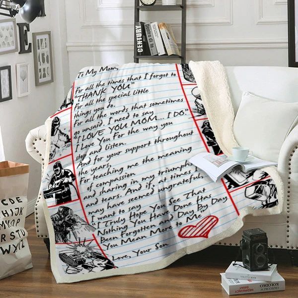 Welder To My Mom Sherpa Fleece Blanket