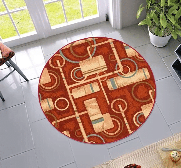 Well Woven Madison Shag Prescott Red Round Carpet