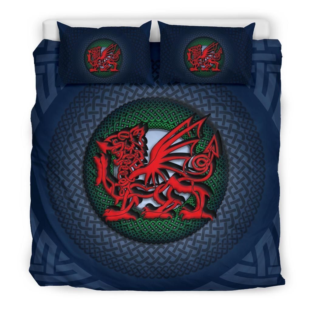 Welsh Blue Celtic Dragon Bedding Set