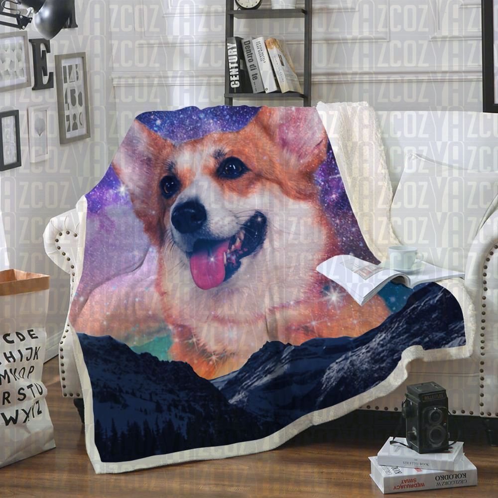 Welsh Corgi Sherpa Fleece Blanket