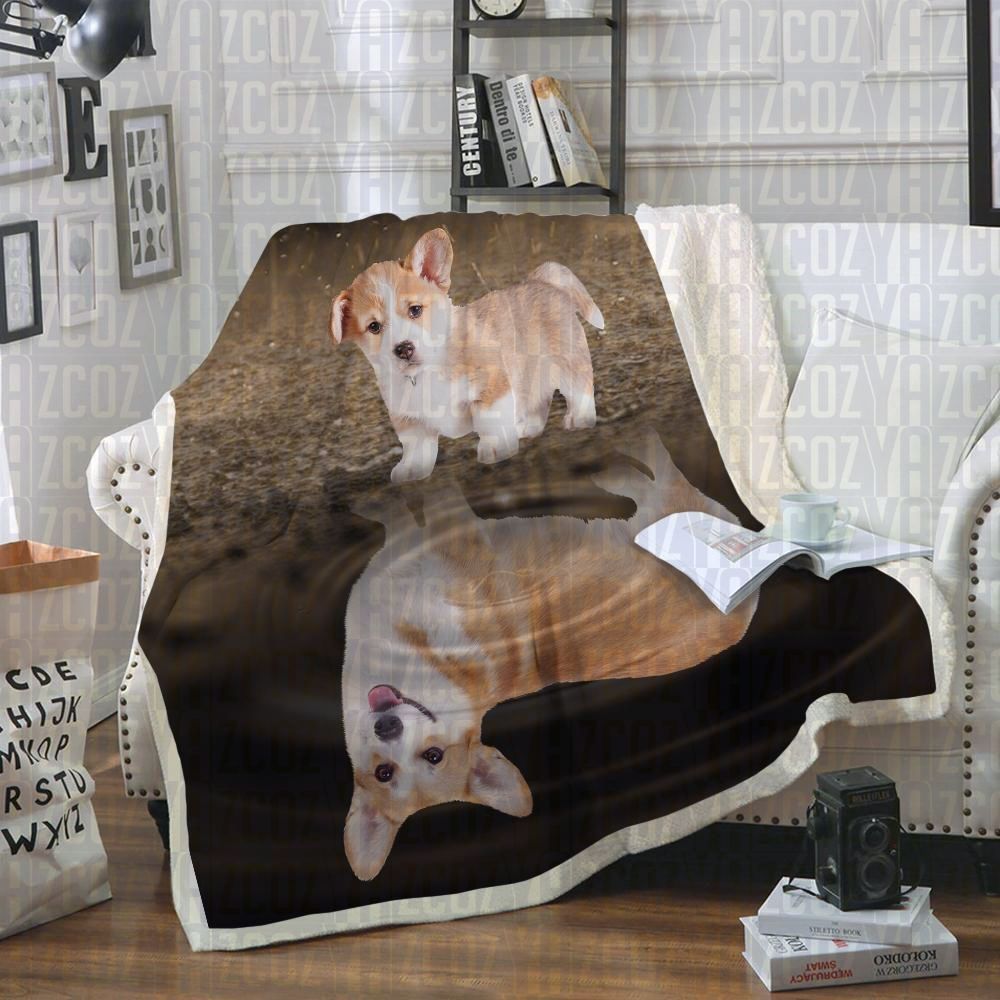 Welsh Corgi Sherpa Fleece Blanket