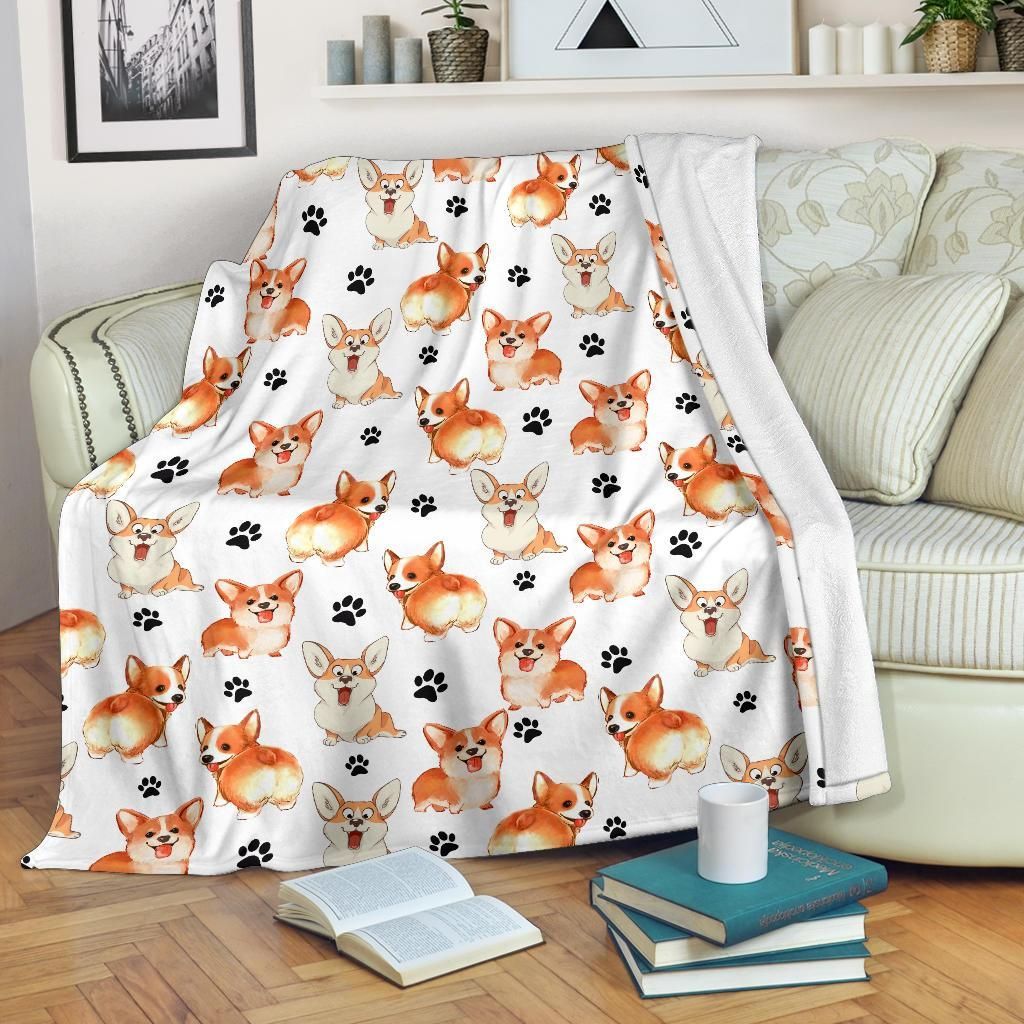 Welsh Corgi Sherpa Fleece Blanket