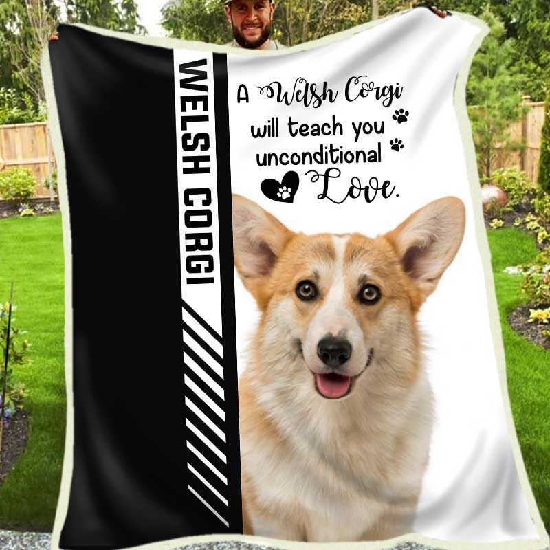 Welsh Corgi Sherpa Fleece Blanket
