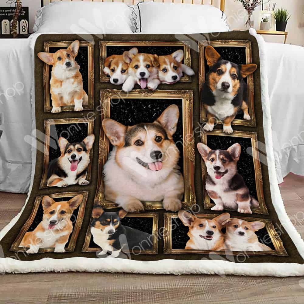 Welsh Corgi Sherpa Fleece Blanket