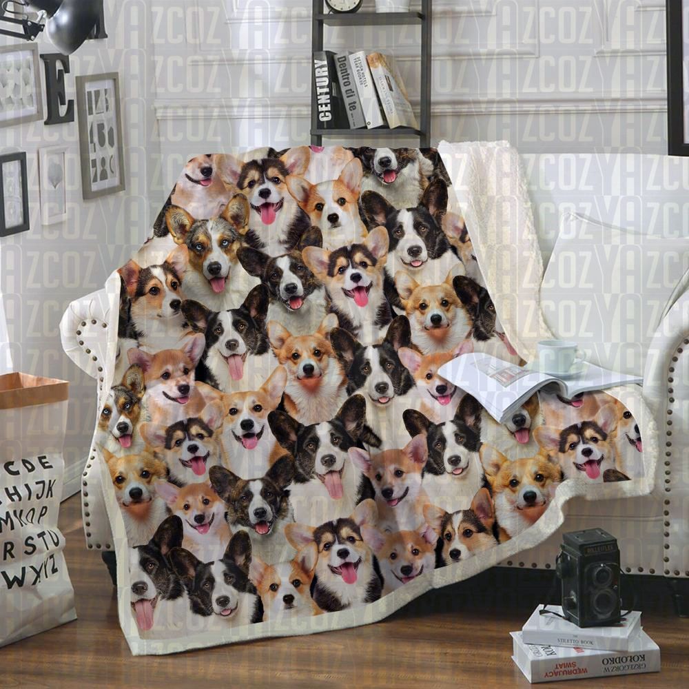Welsh Corgies Sherpa Fleece Blanket