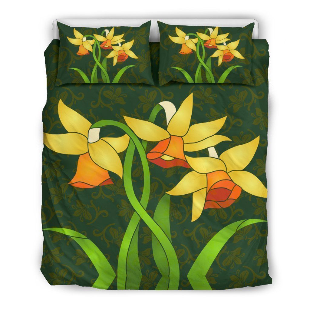 Welsh Daffodil Green Bedding Set