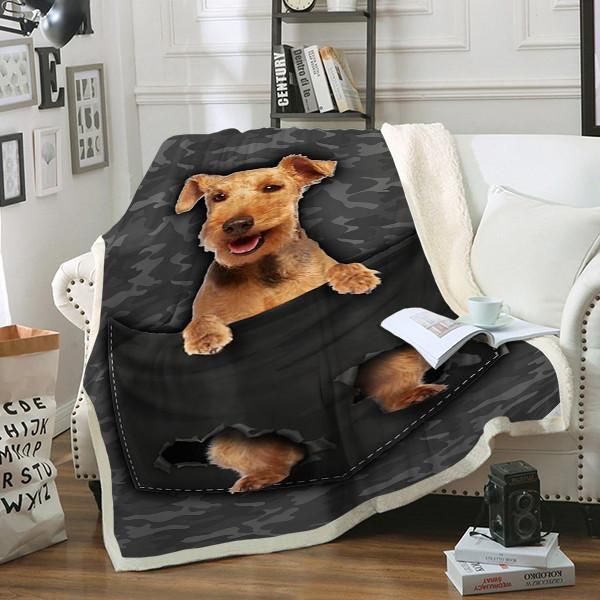 Welsh Terrier Dog Pocket Sherpa Fleece Blanket