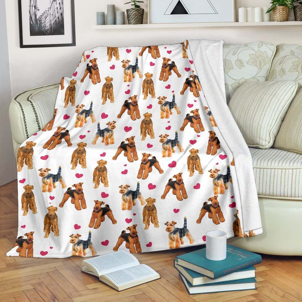 Welsh Terrier Heart Blanket