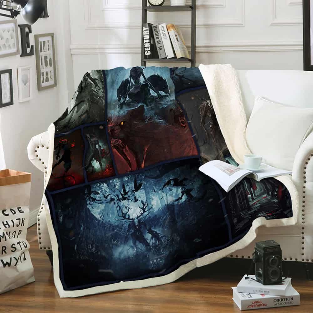 Wendigo-Creepiest Native American Legend Sherpa Fleece Blanket