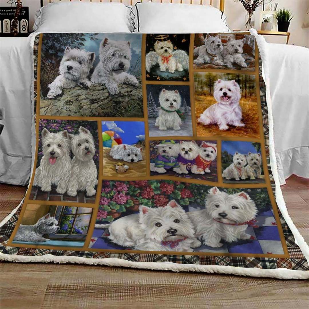 West Highland White Terrier Sherpa Fleece Blanket