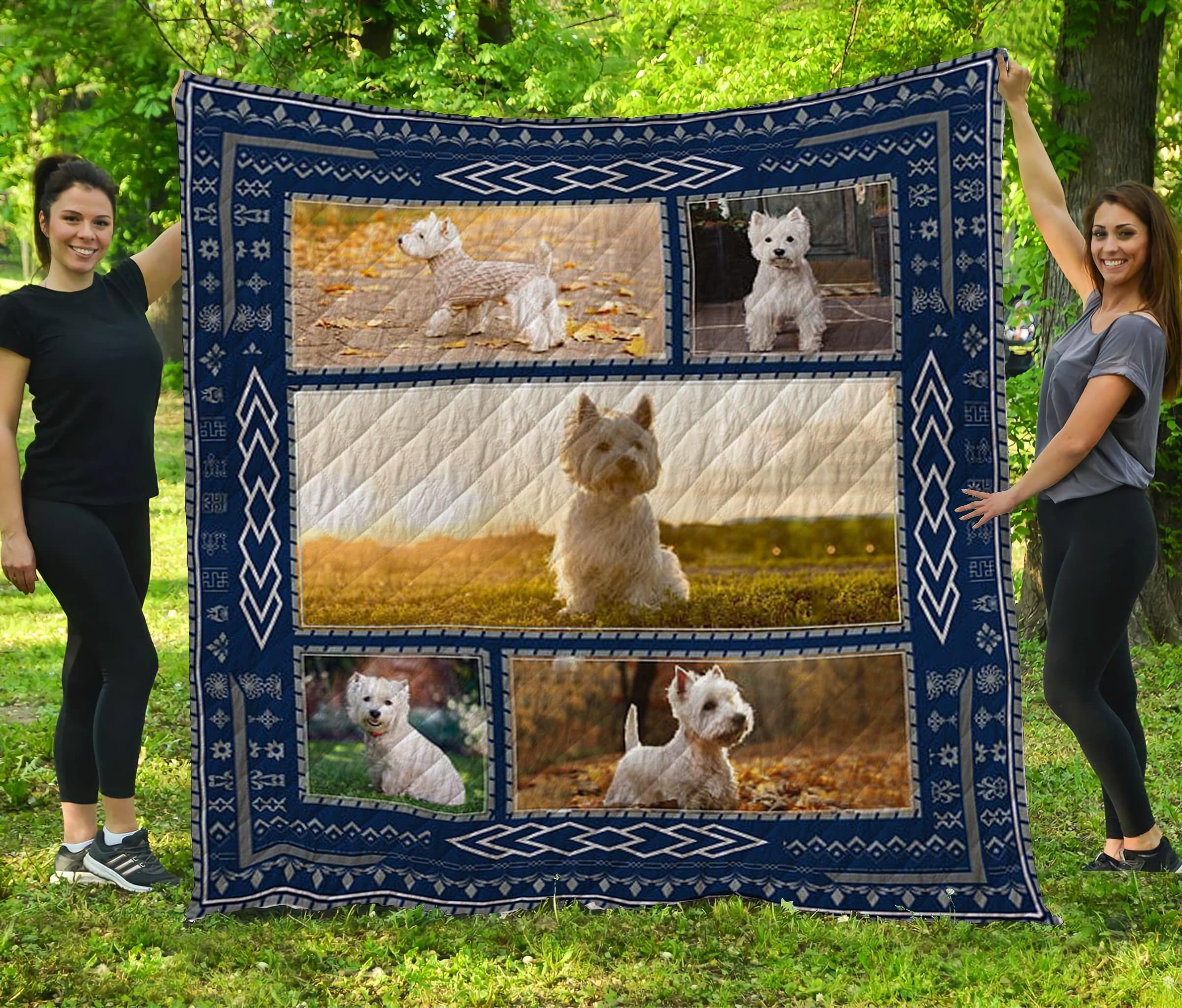 West Highland White Terrier Come And Kiss This Dog Quilt Blanket DHC3112687TD