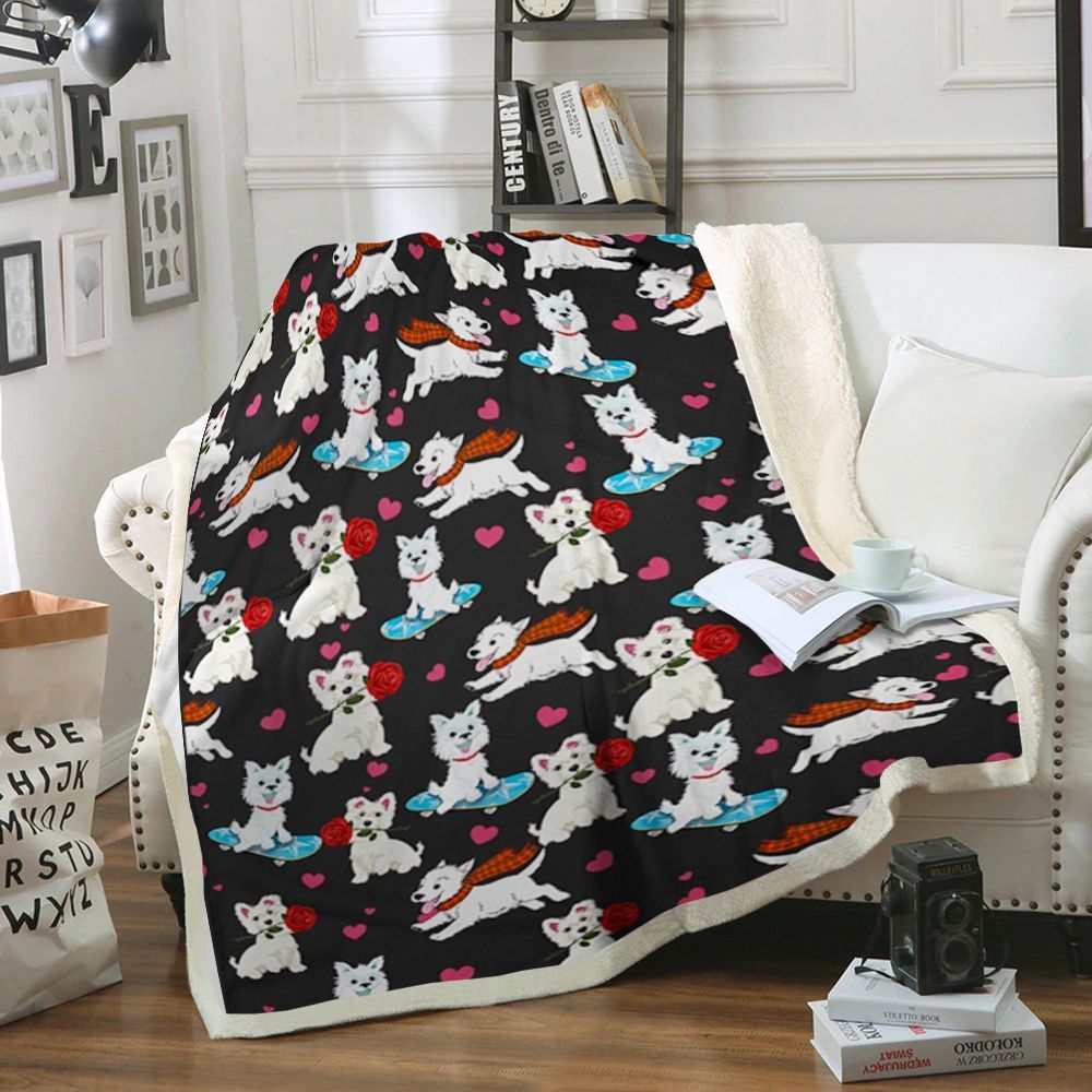 West Highland White Terrier Dog Sherpa Fleece Blanket