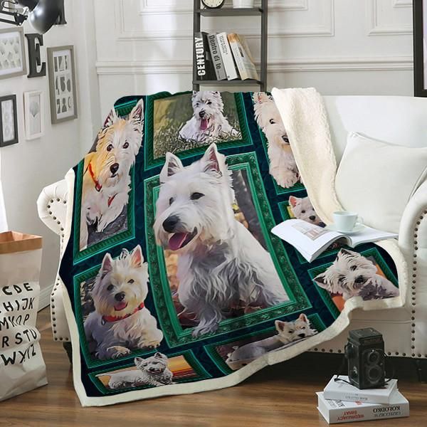 West Highland White Terrier Dog Sherpa Fleece Blanket
