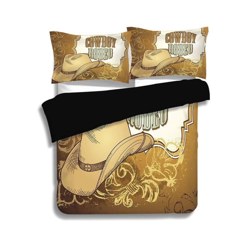 Western Cowboy Hat Pattern Bedding Set