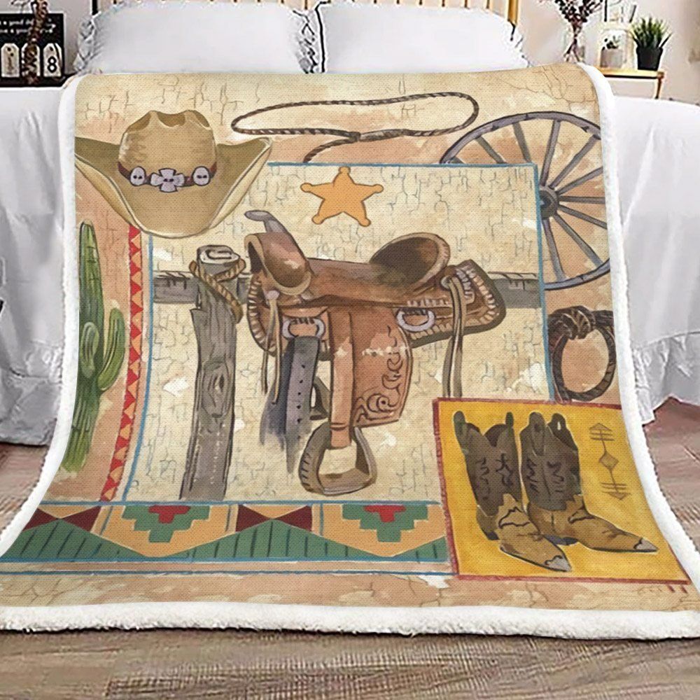 Western Sherpa Fleece Blanket
