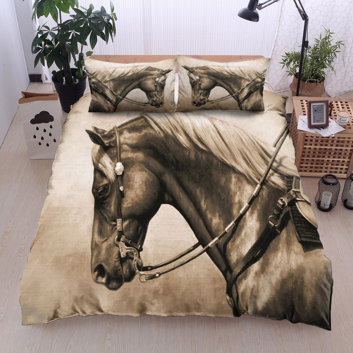 Western Horse Bedding Set