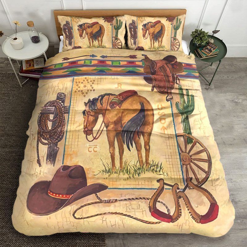 Western Horse Bedding Set