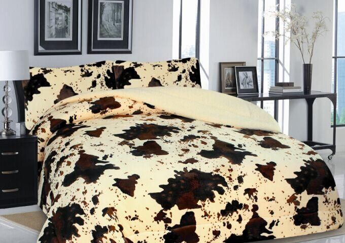 Western Rodeo Cowhide Bedding Set