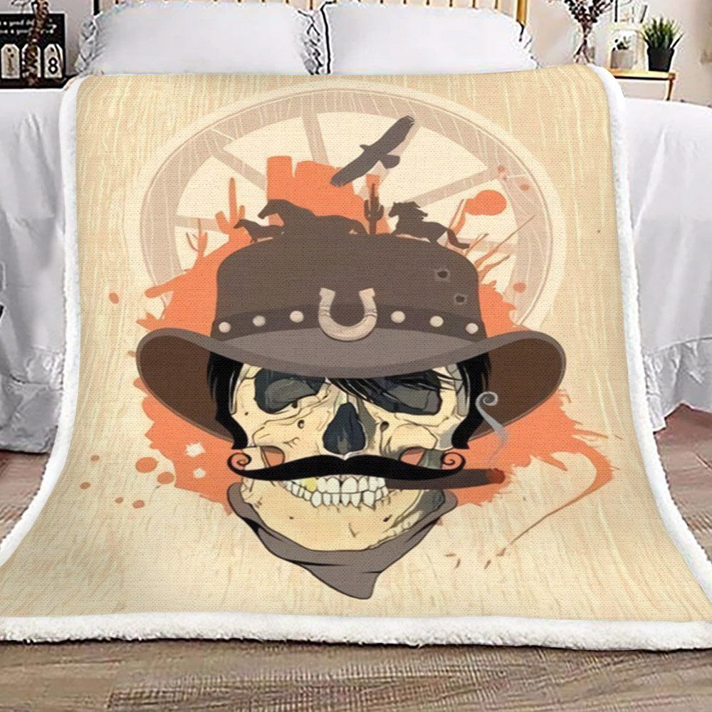 Western Skull Sherpa Fleece