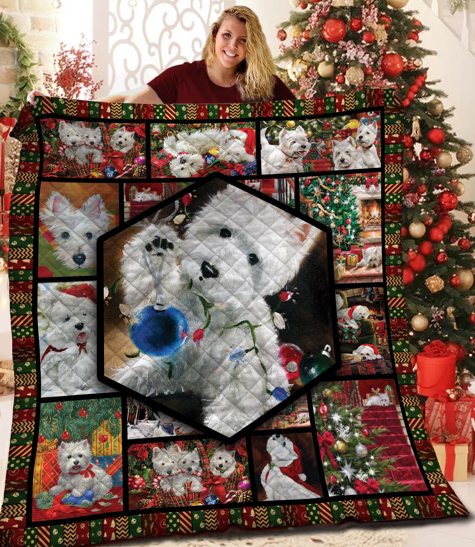 Westie Christmas BBB151084 Quilt Blanket