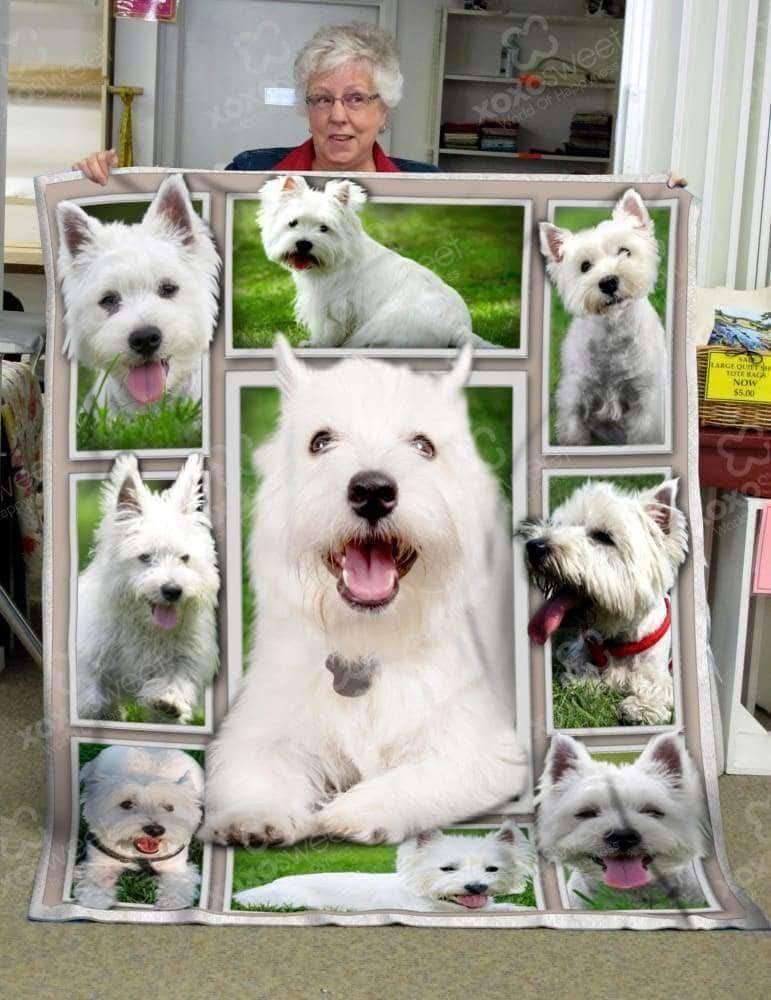 Westie Dog Sherpa Fleece Blanket