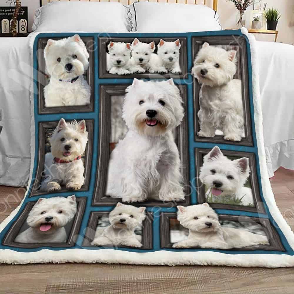 Westie Dog Sherpa Fleece Blanket