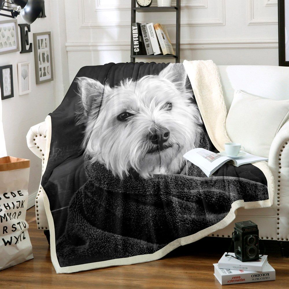 Westie Dog Sherpa Fleece Blanket