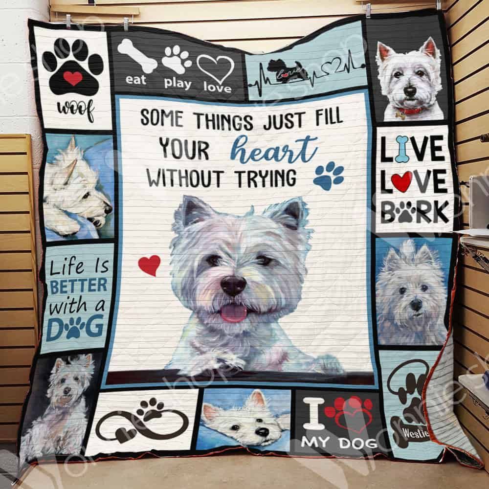 Westie Dog Life Is Better With A Dog GS-CL-LD0701 Quilt Blanket