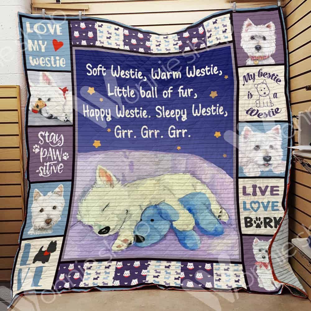 Westie Dog Soft Warm Little Ball Of Fur GS-CL-LD0701 Quilt Blanket
