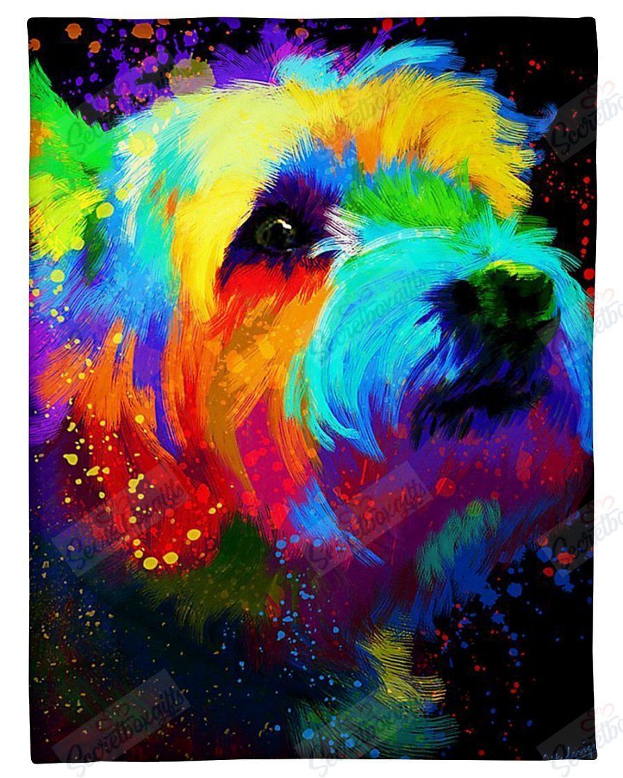 Westie Water Color Giving Dog Lovers Fleece Blanket