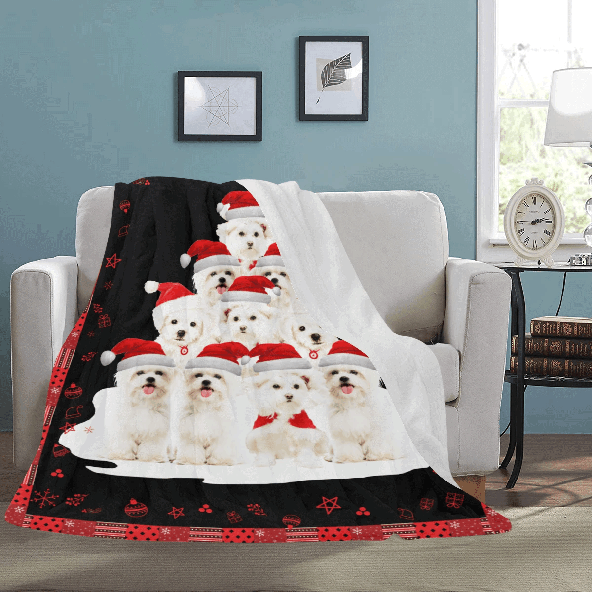 Westiesdog Cute Christmas Sherpa Fleece Blanket