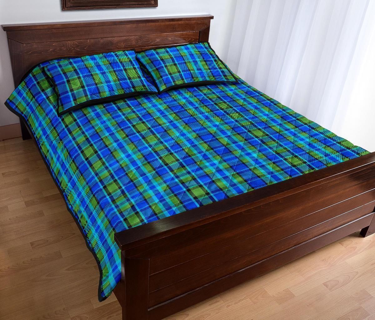 Westy Blue Plaid Quilted Bedding Set
