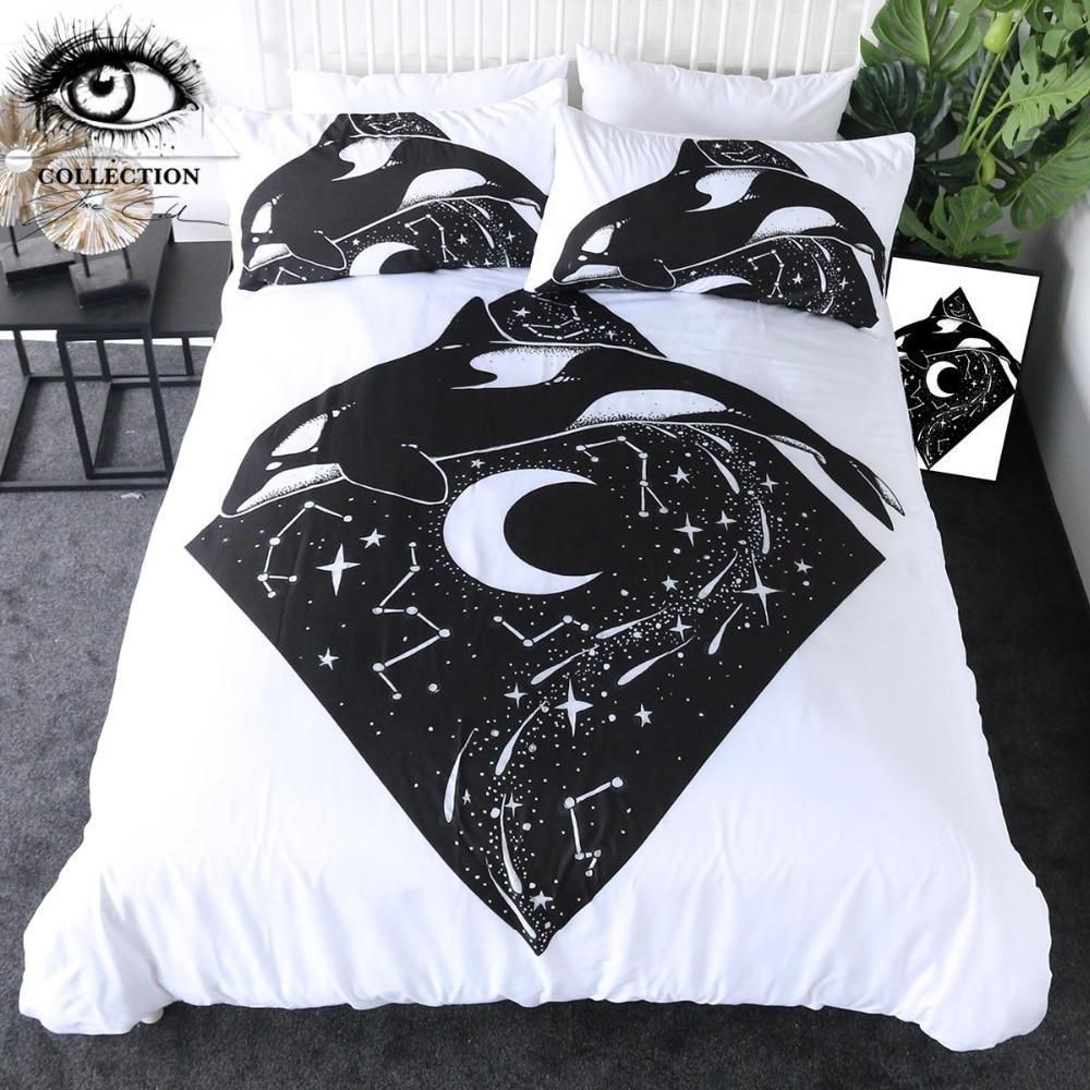 Whale Moon Pixie Cold Art Bedding Set