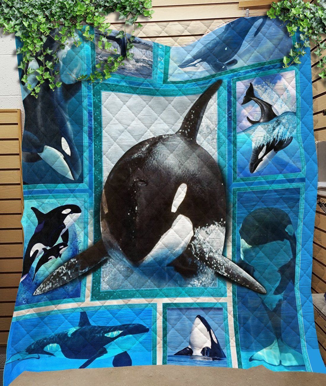 Whale Orca Under Ocean Quilt Blanket