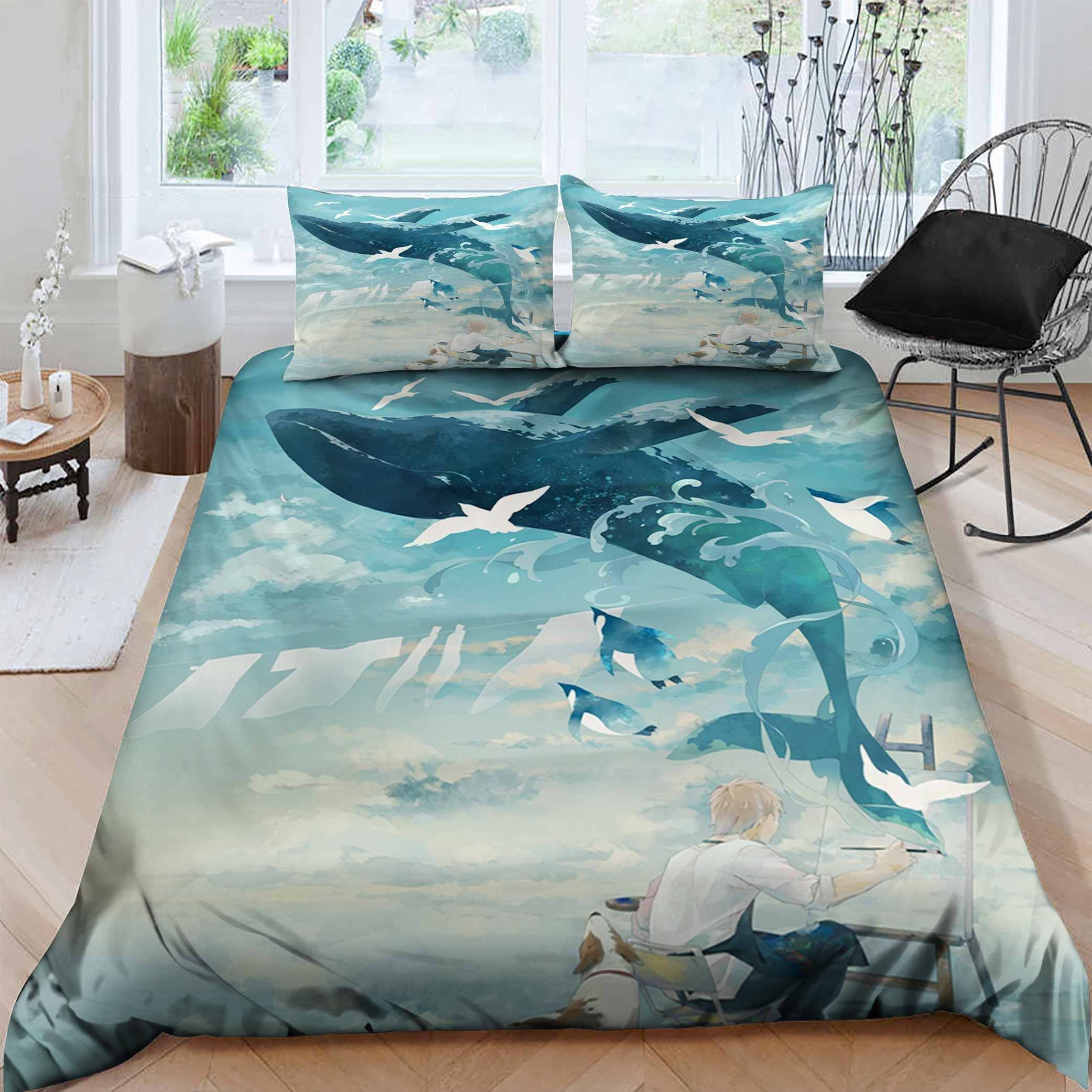 Whale Painting Bedding Set