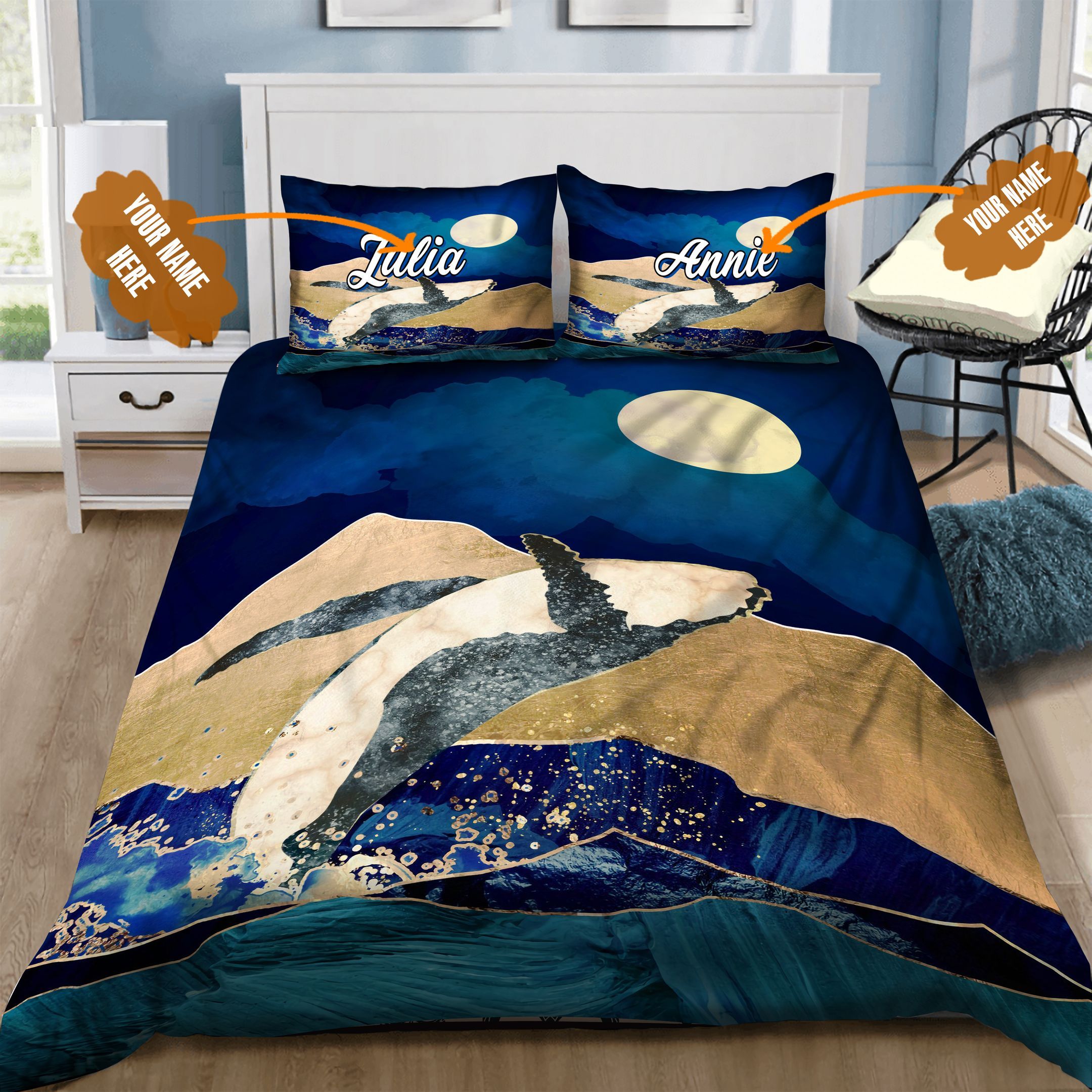 Whale Personalized Bedding Set
