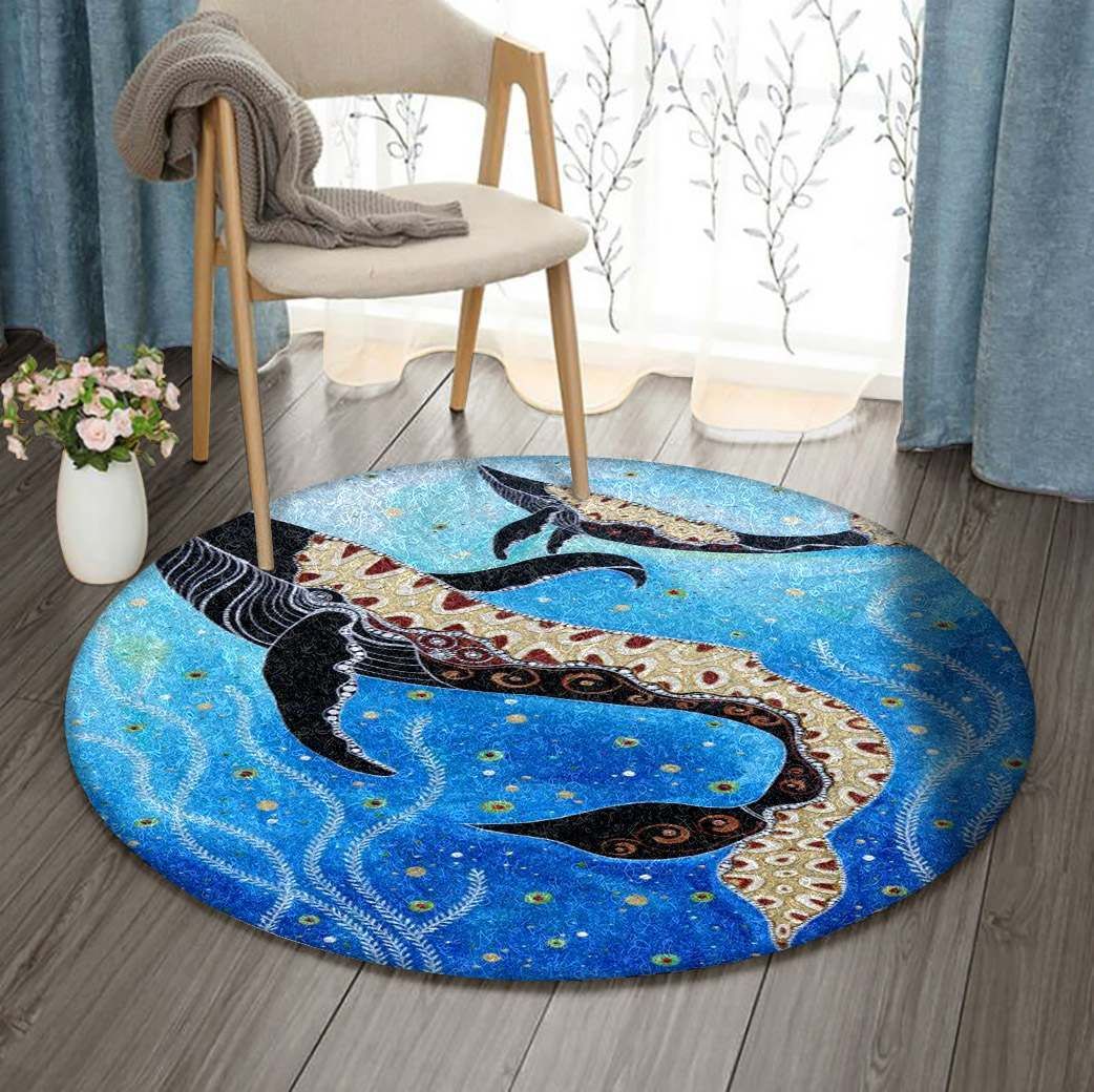 Whales Aboriginal Round Carpet