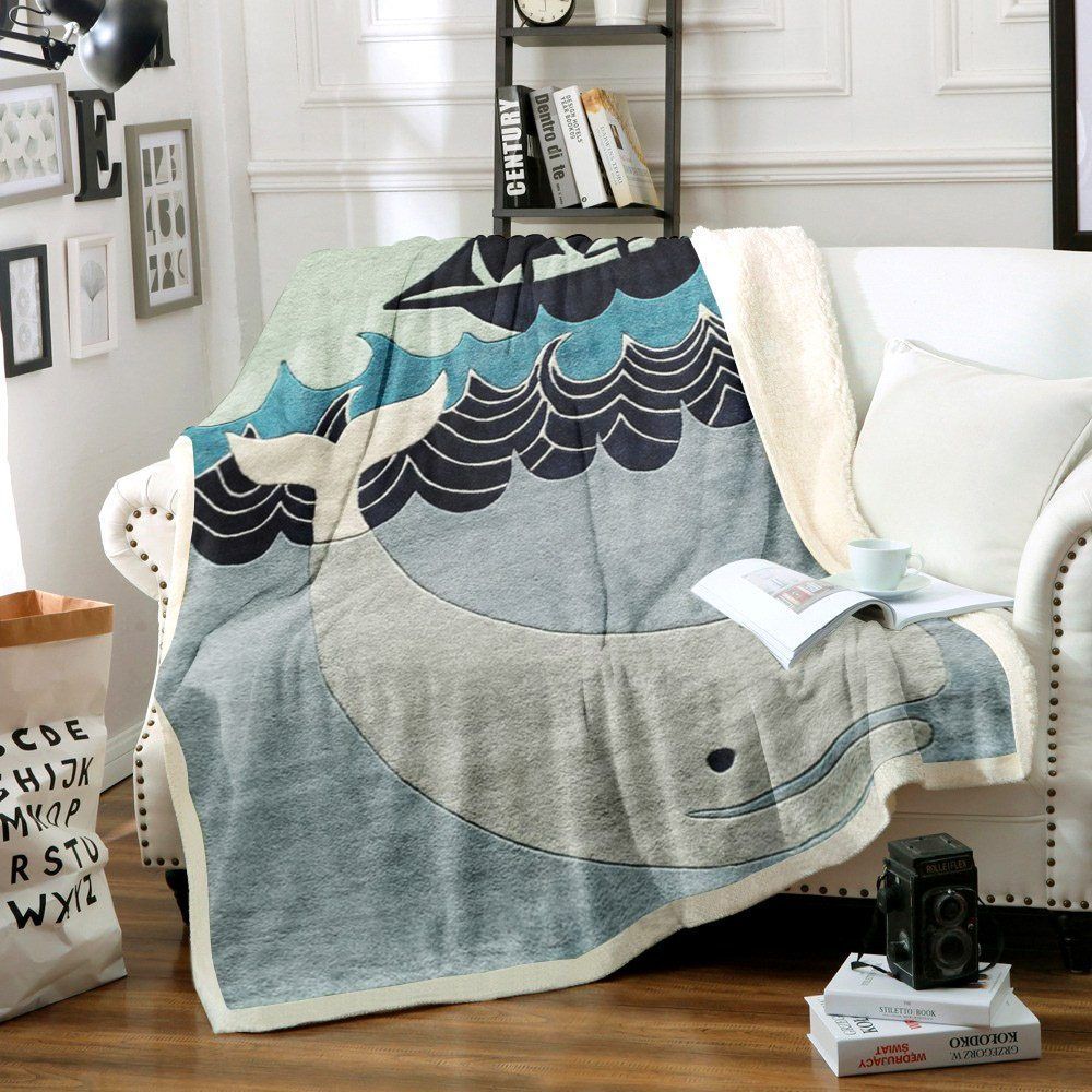 Whales Sherpa Fleece Blanket