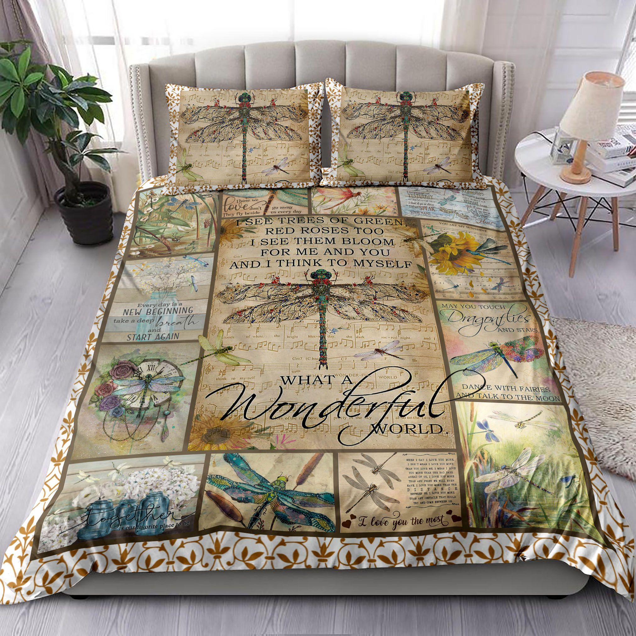 What A Wonderful World Dragonfly Bedding Set