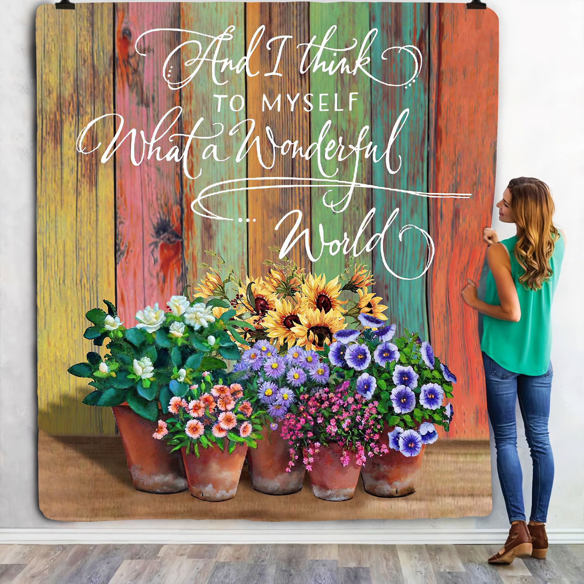 What A Wonderful World Fleece Blanket